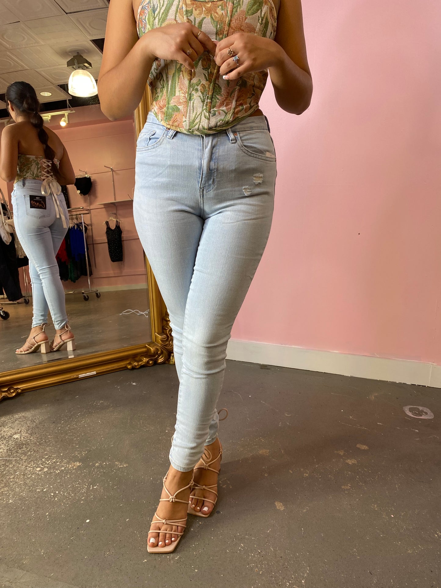 Feeling myself high rise skinny jeans