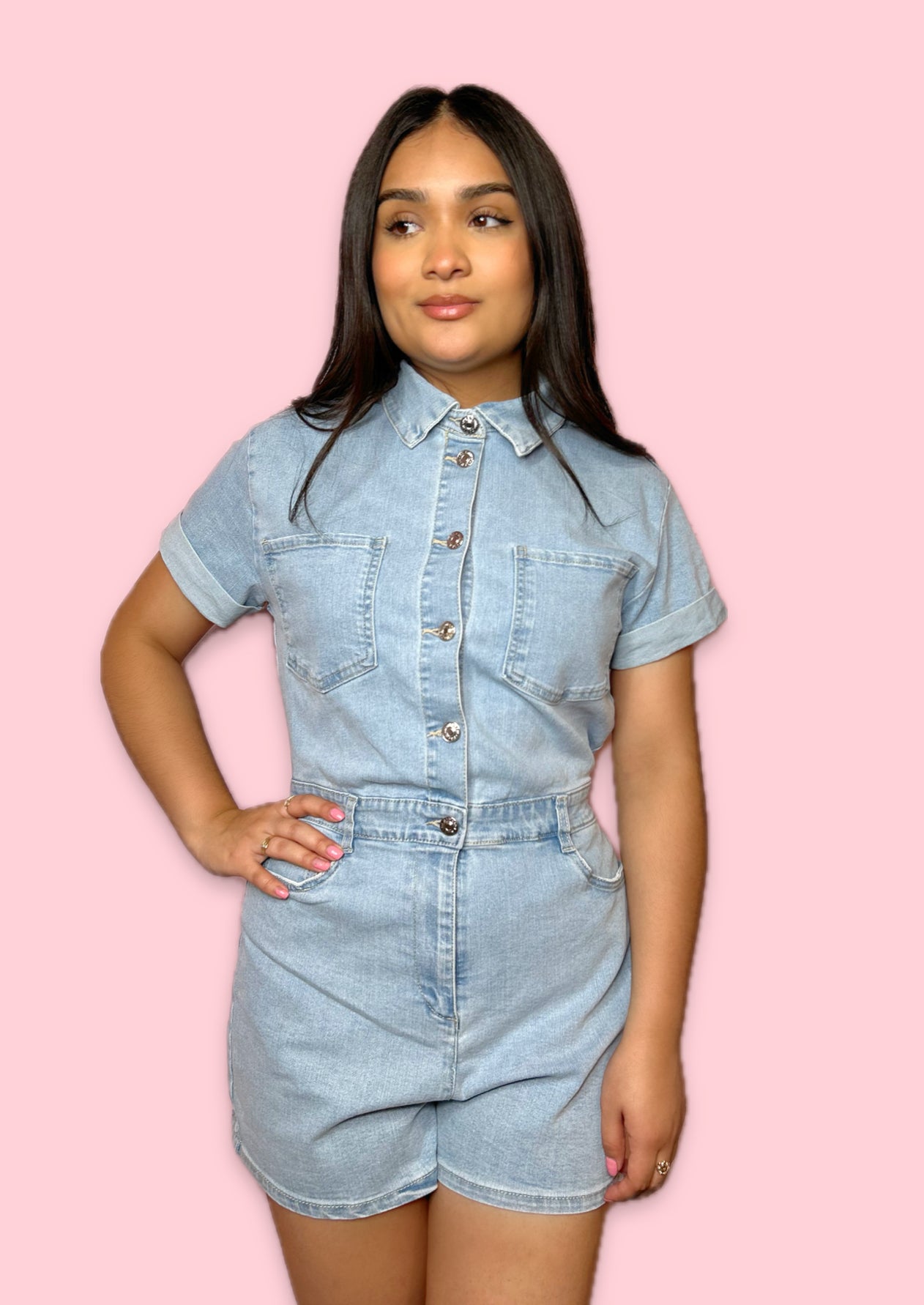 Camila Denim Romper