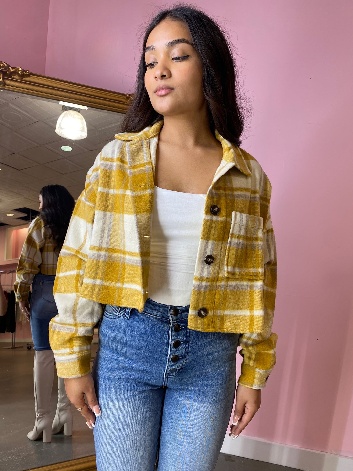 Forever in plaid jacket