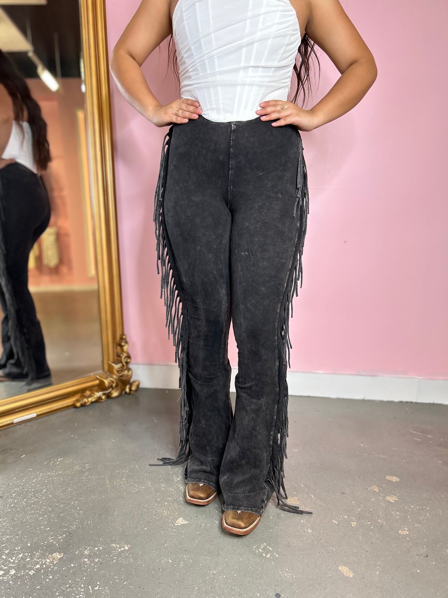 Jaripeo fringe pants