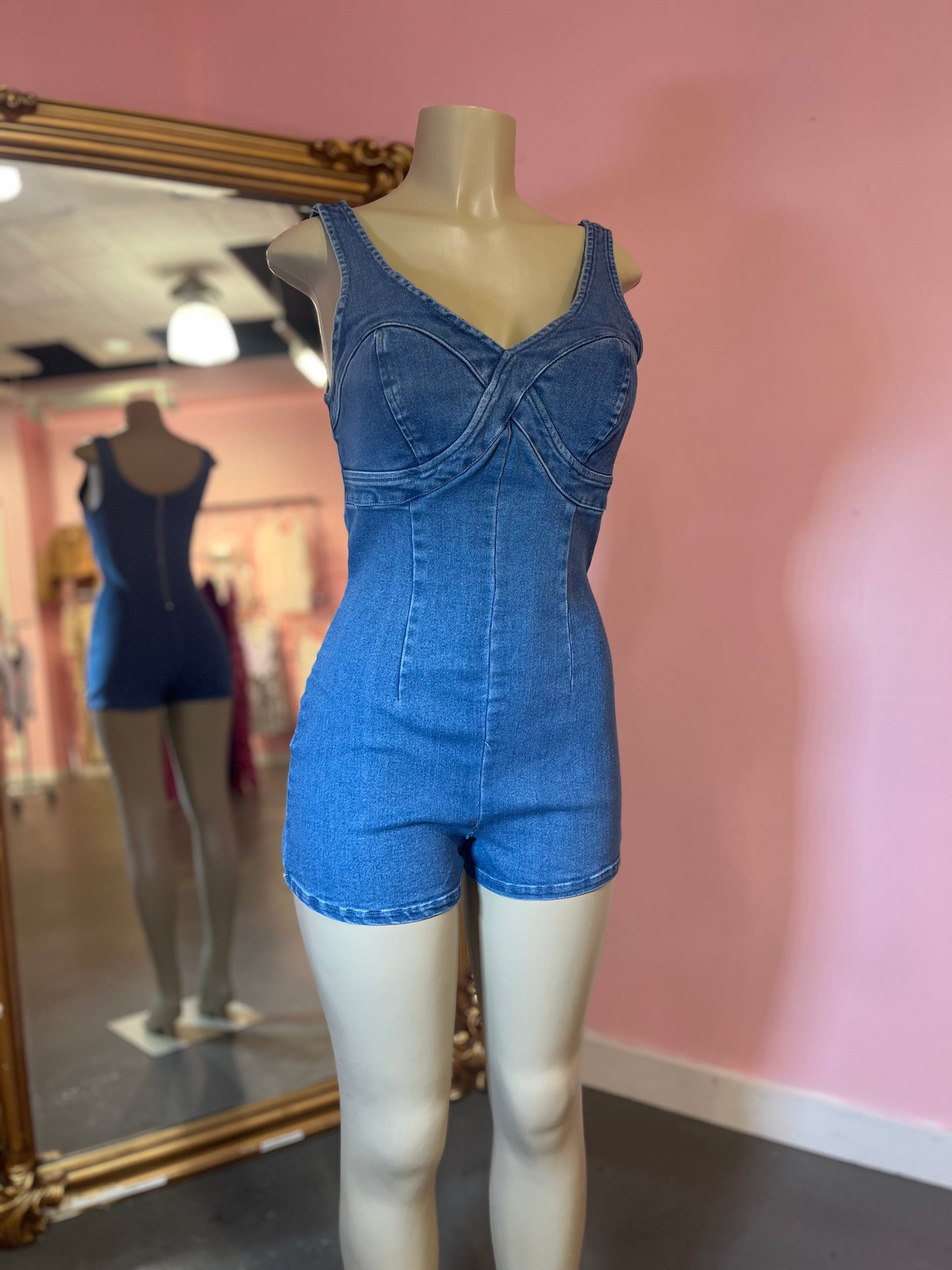 Talia Denim Romper