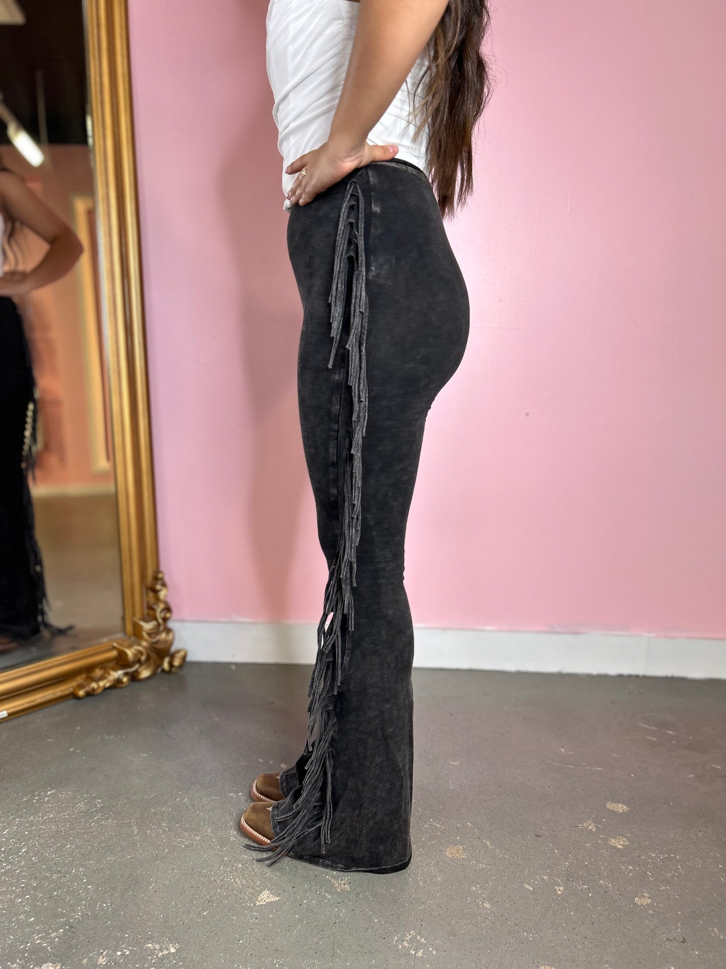 Jaripeo fringe pants