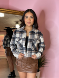 See You Never Plaid Cropped Jacket