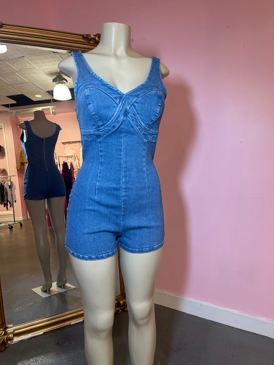 Talia Denim Romper