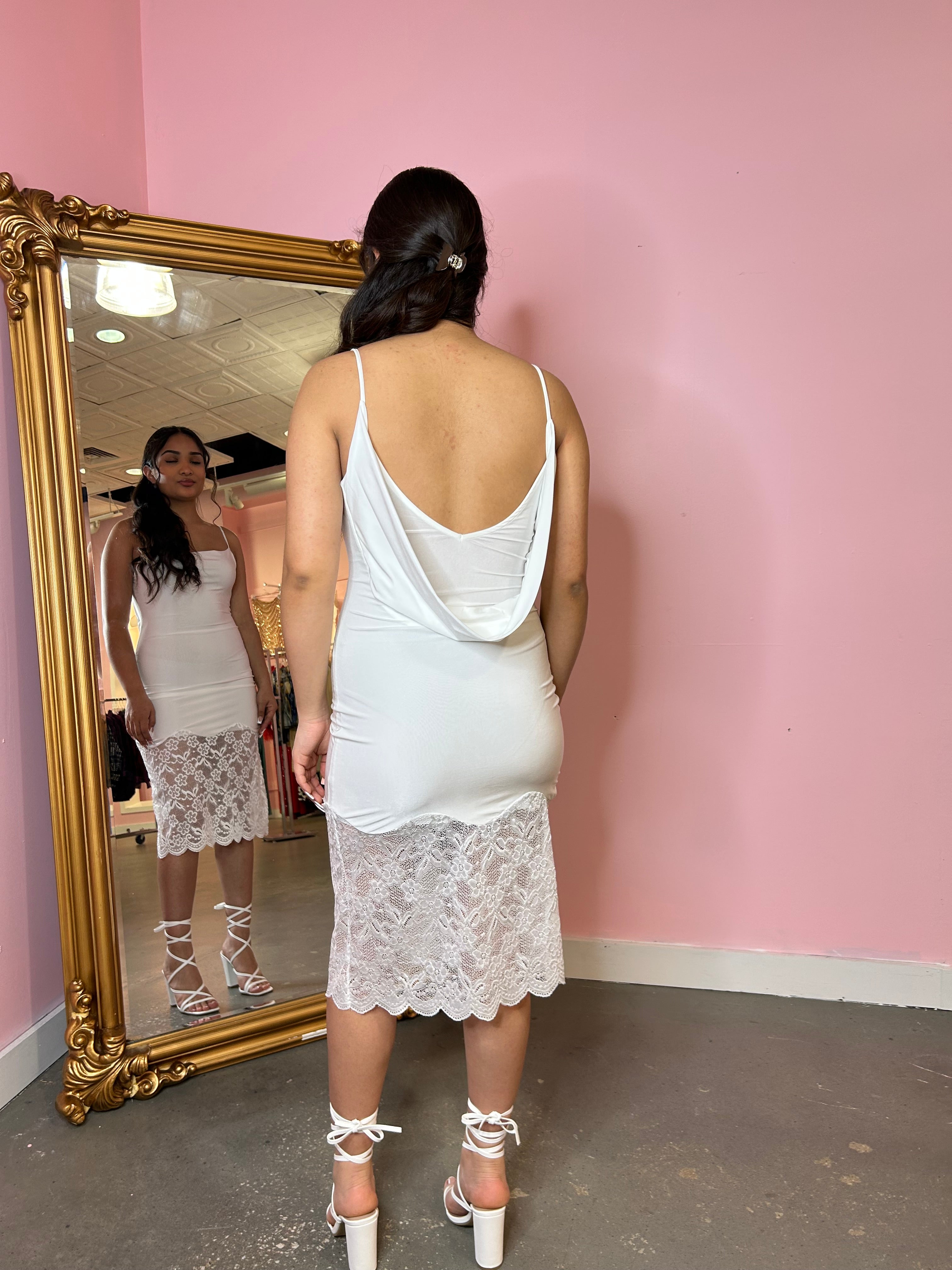 Evelyn lace dress - S / Off white