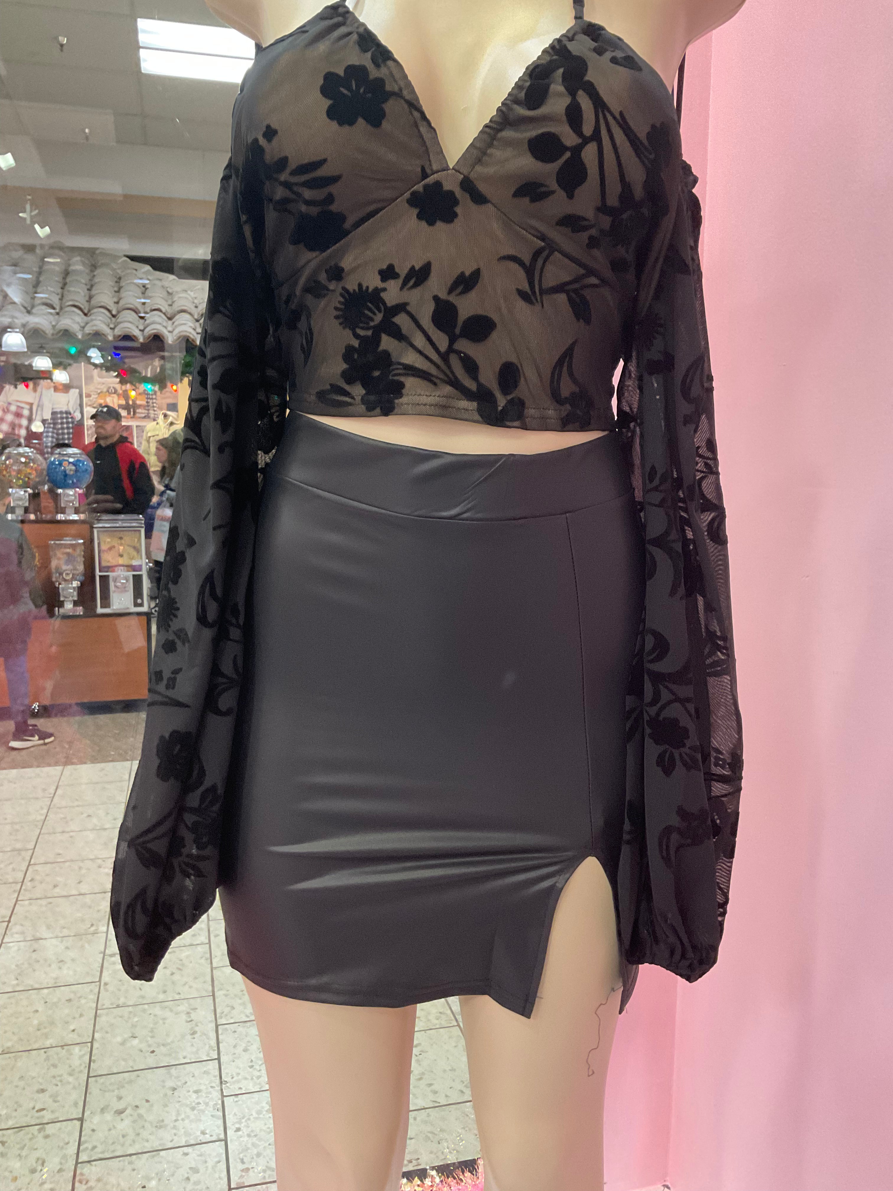 Melody leather skirt