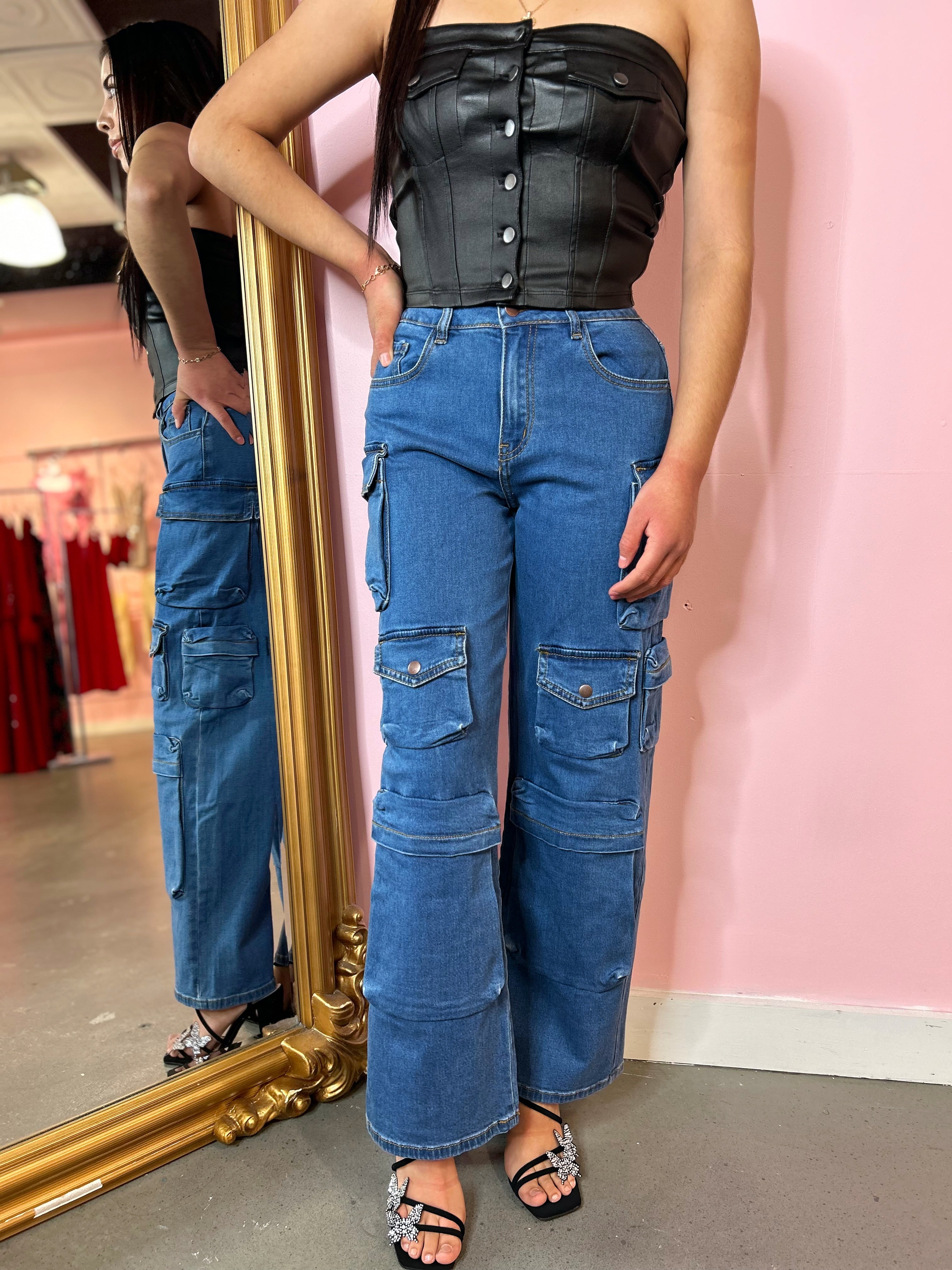 Don't Compare High Rise Cargo Jeans