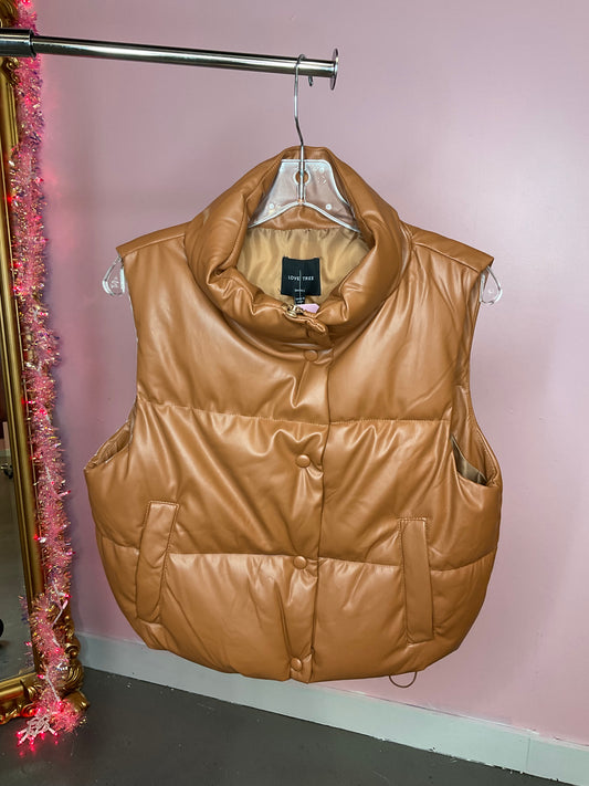 Caramel leather vest