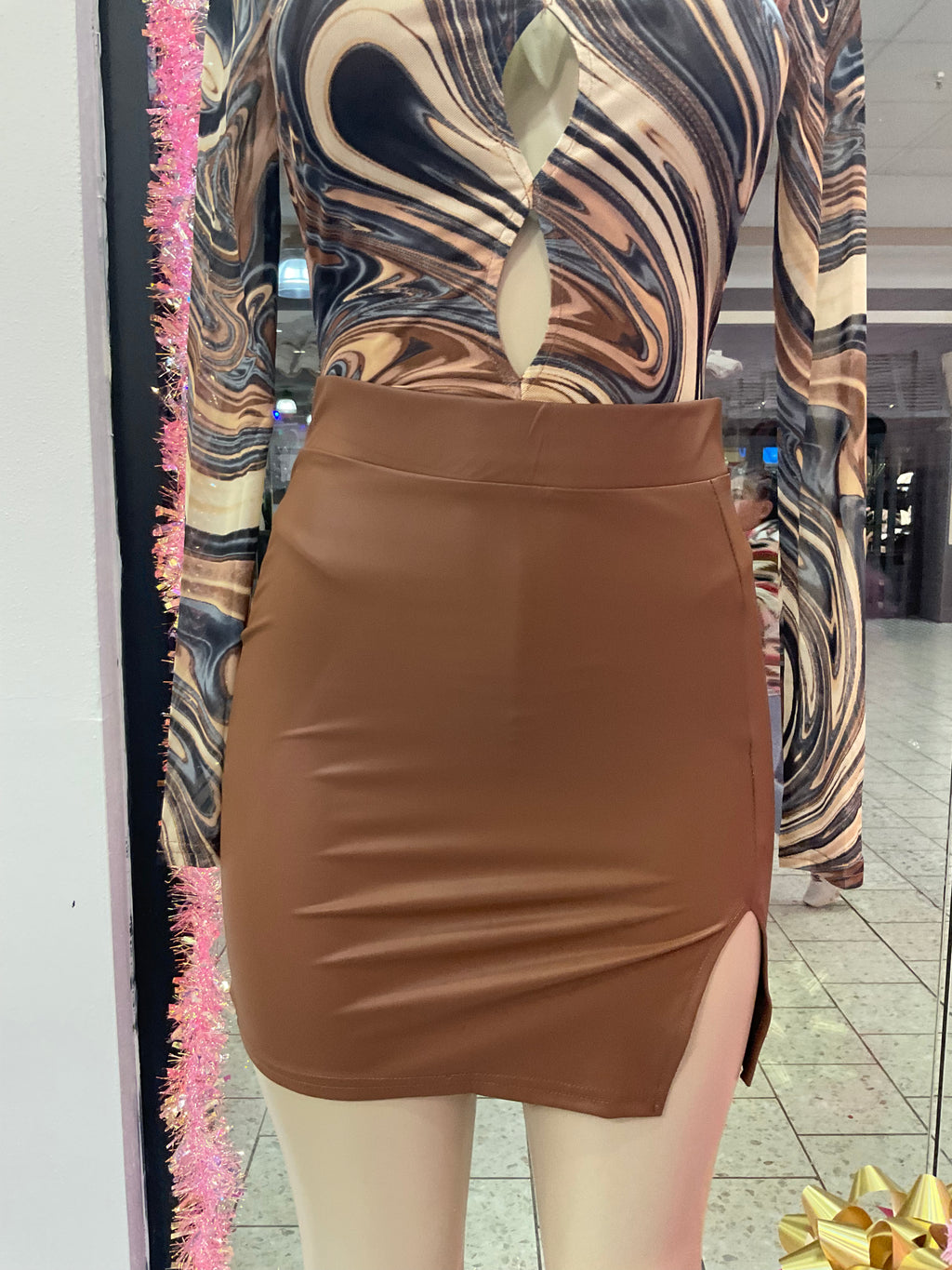 Melody leather skirt
