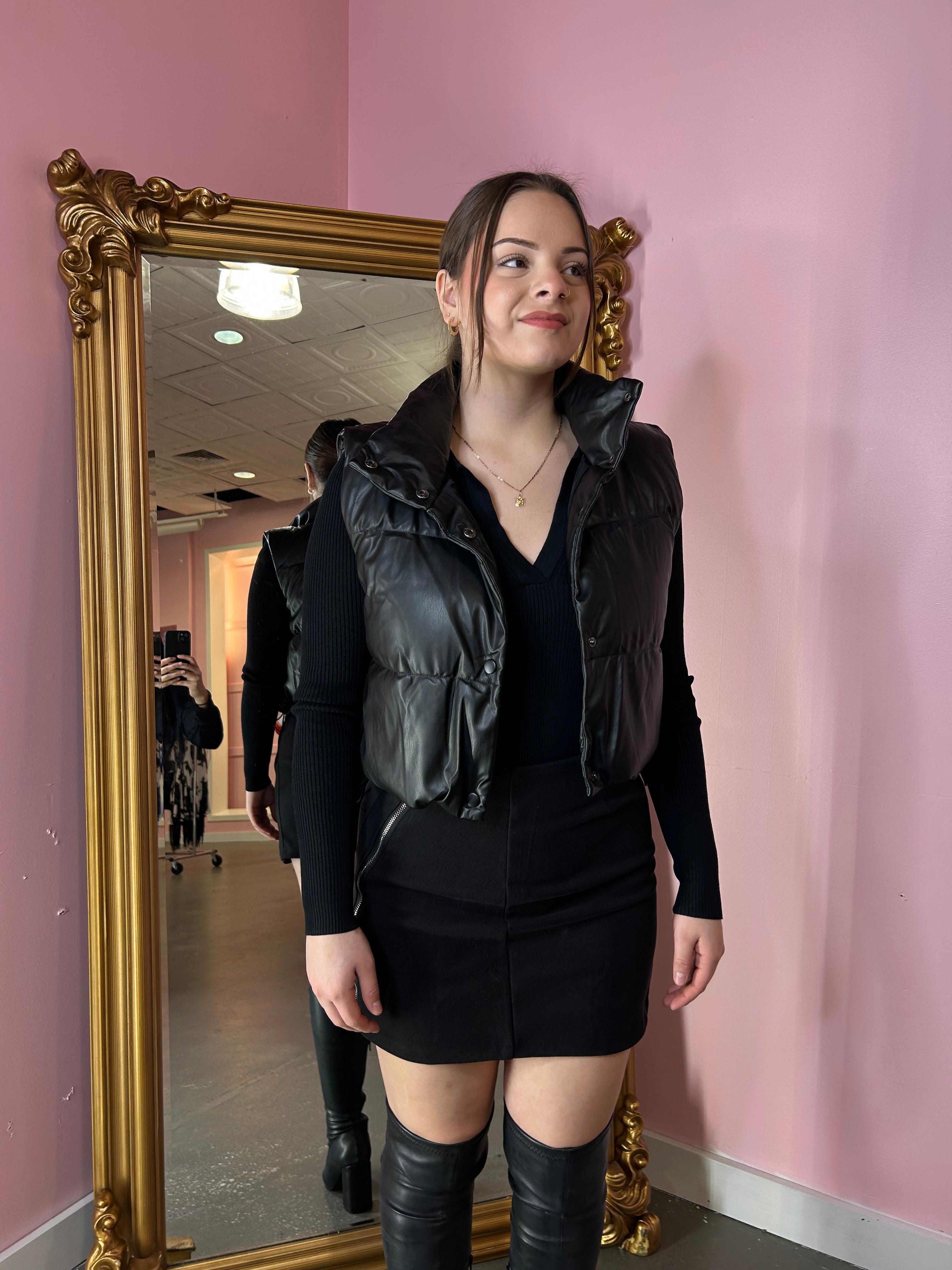 Avery leather vest