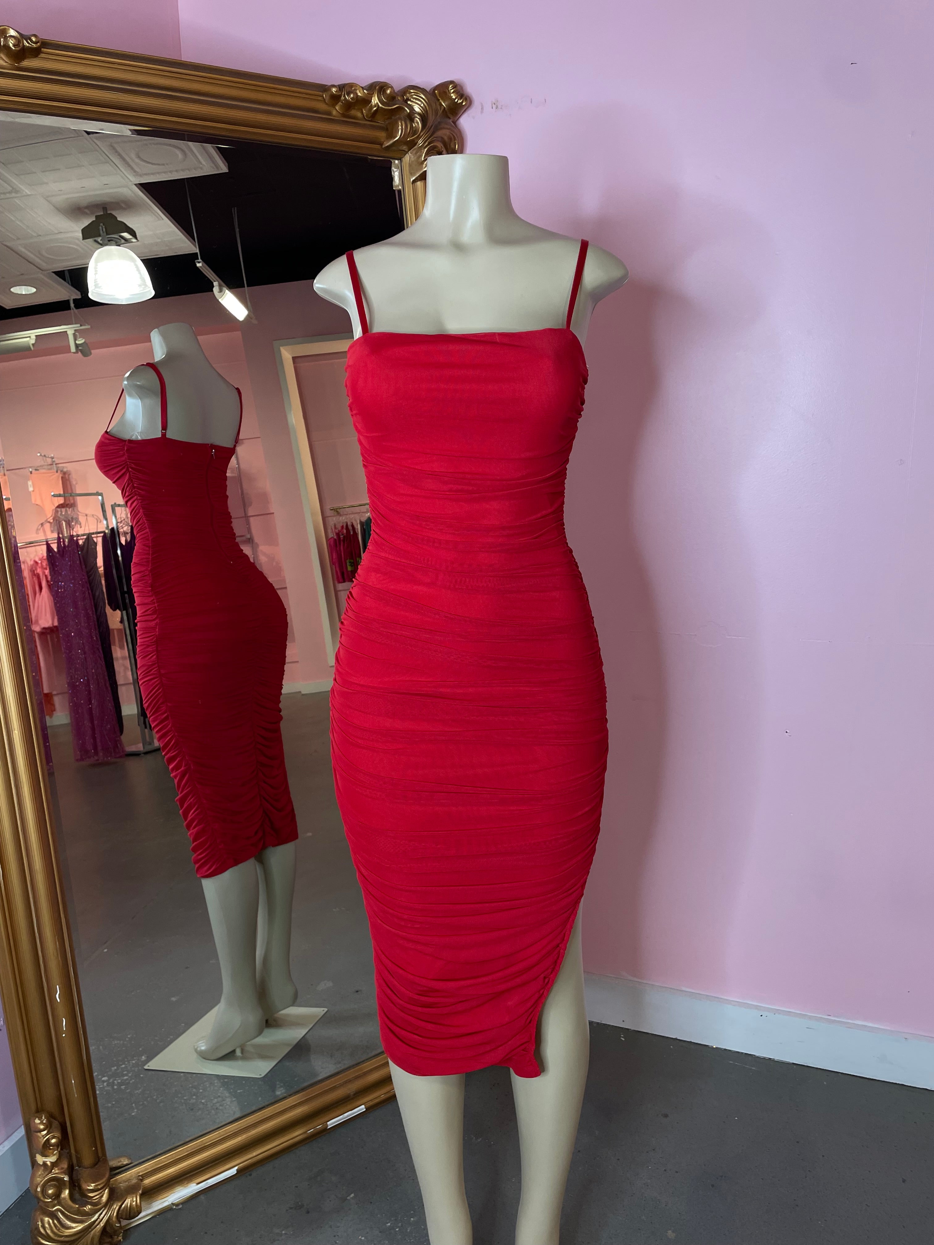red dresses only Velvi - Sutton Slip Dress - Red - Final Sale
