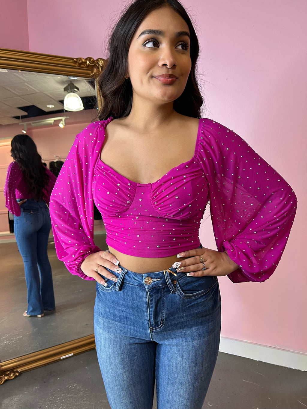 Kamila rhinestone Top