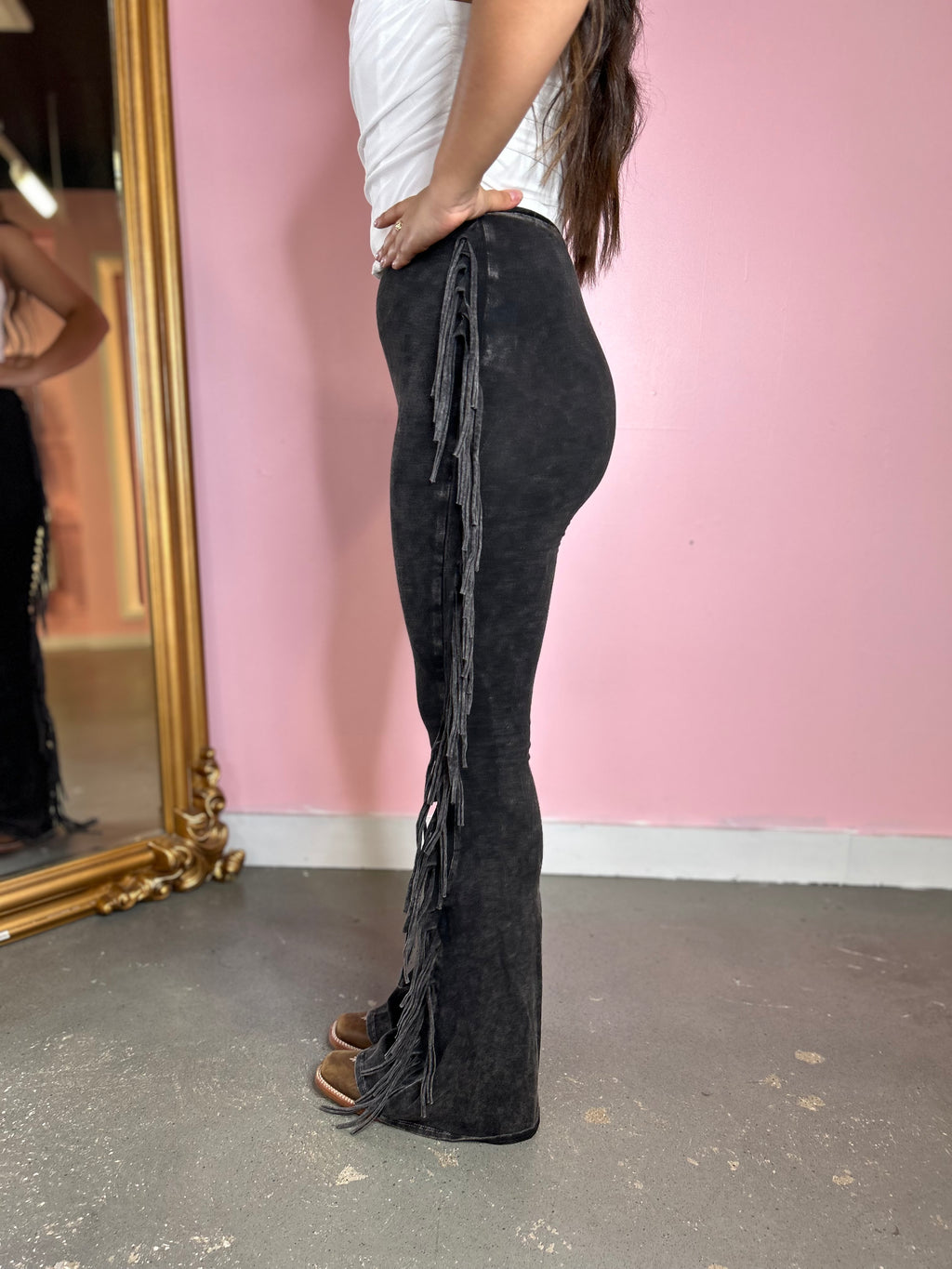 Jaripeo fringe pants